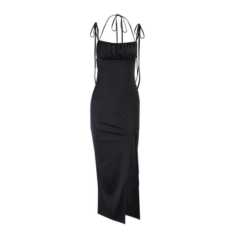 Chic Pleated Suspender Dress - LaVoggue