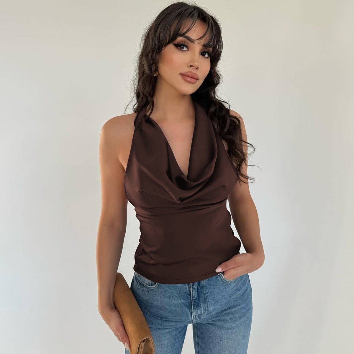 Backless Halter Tie Tank Top - LaVoggue
