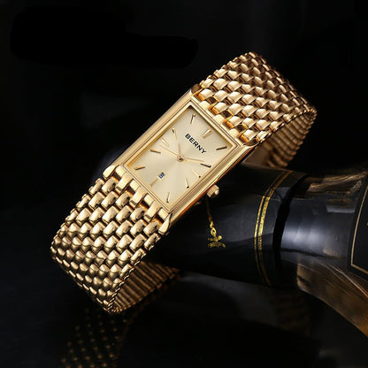Ultra-Thin Gold Quartz Watch - LaVoggue