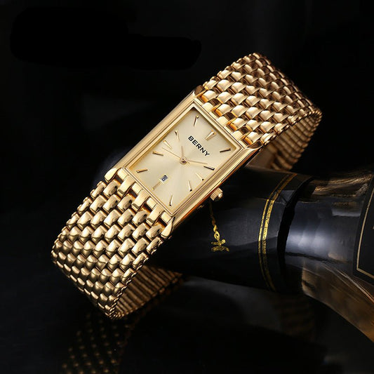Ultra-Thin Gold Quartz Watch - LaVoggue